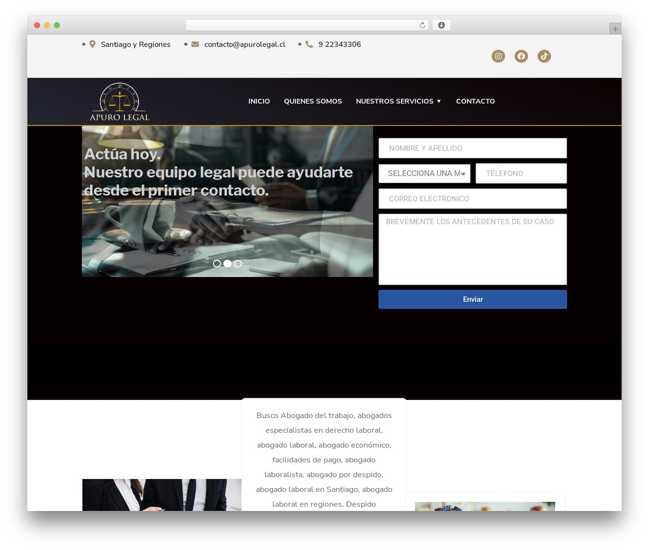Engitech WordPress theme - apurolegal.cl