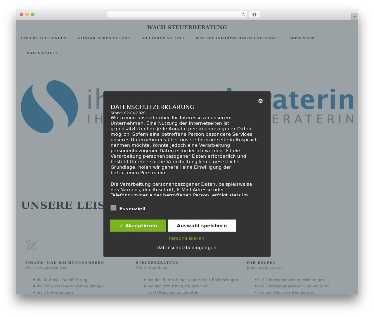 H-Code WordPress website theme - wach-steuerberatung.at