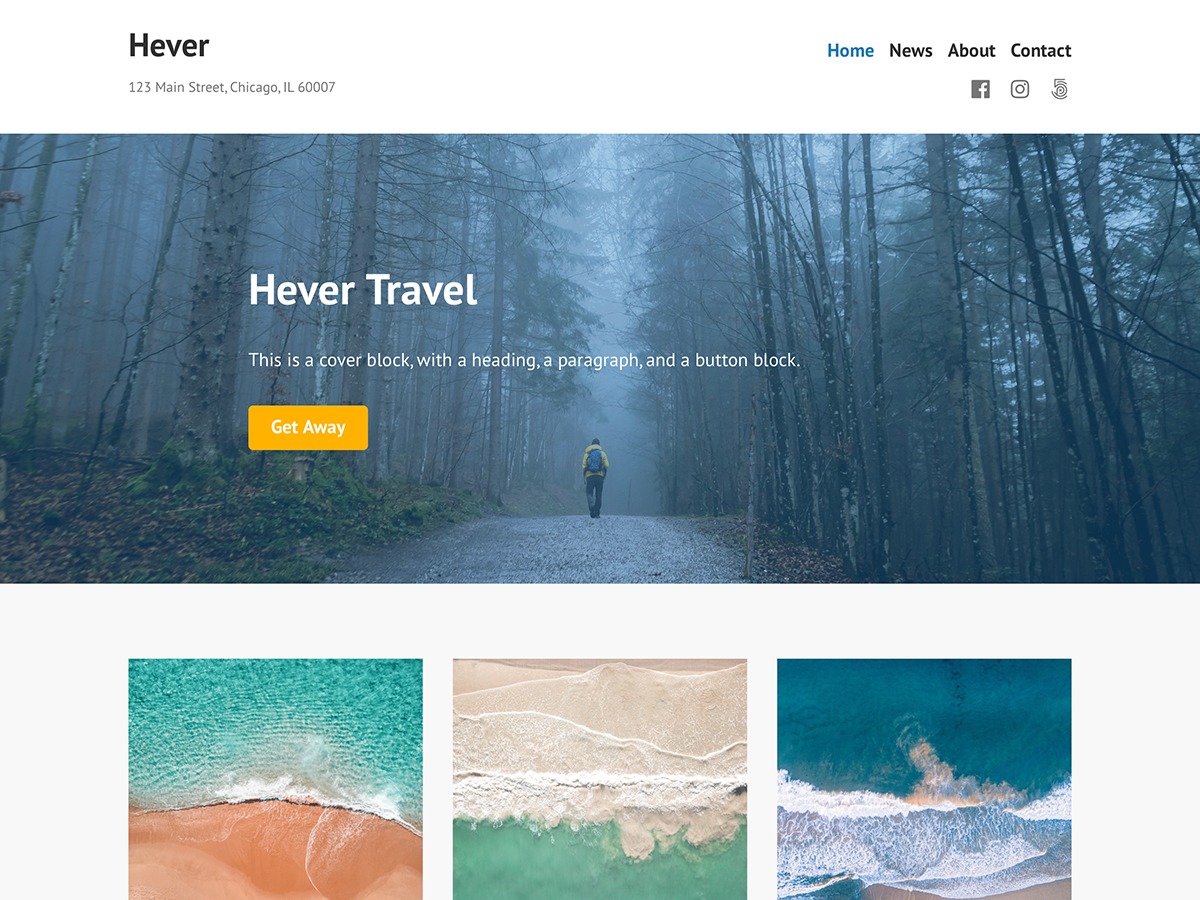 Hever WordPress template for business
