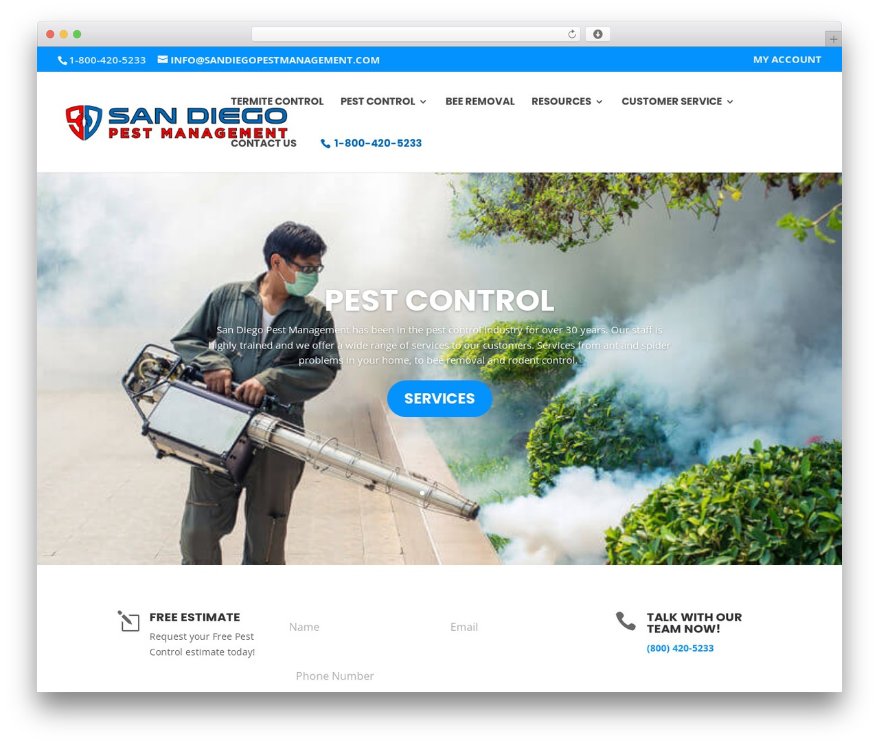 Divi WordPress theme - sandiegopestmanagement.com