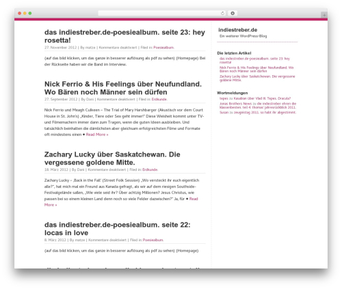 QuickChic WordPress blog theme - indiestreber.de