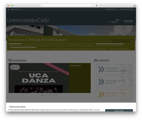 Theme UCA top WordPress theme - educacion.uca.es