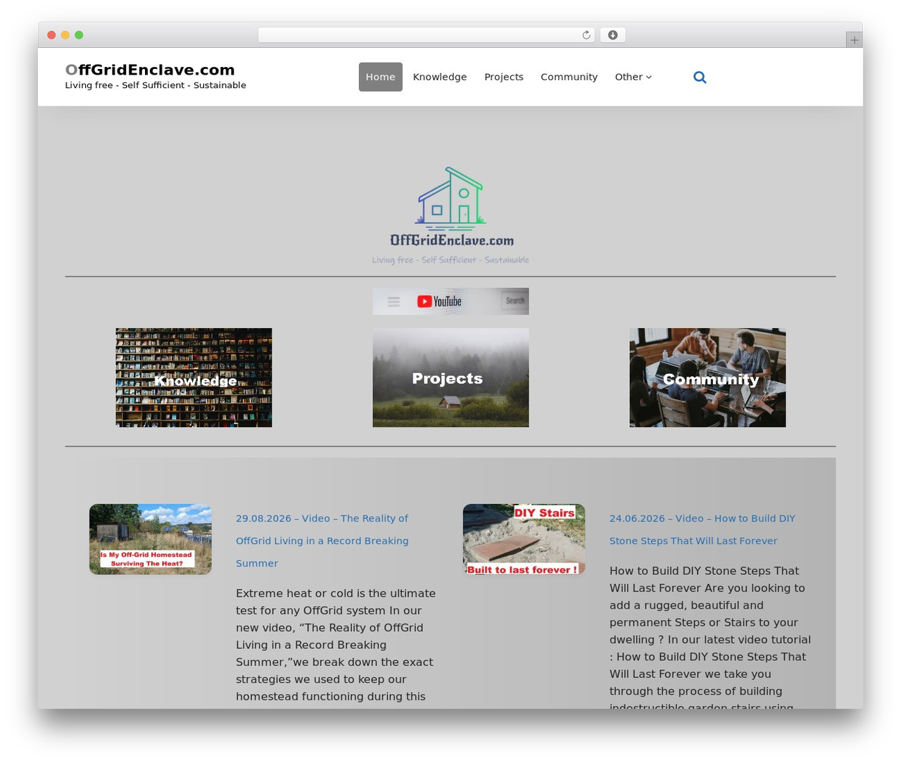 WordPress theme StartKit - offgridenclave.com