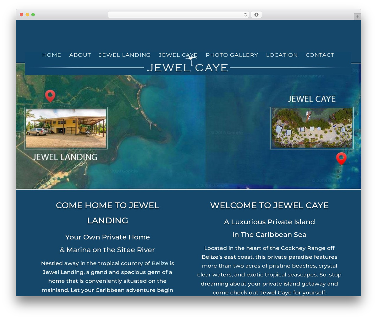 Divi WordPress theme - jewelcayebelize.com