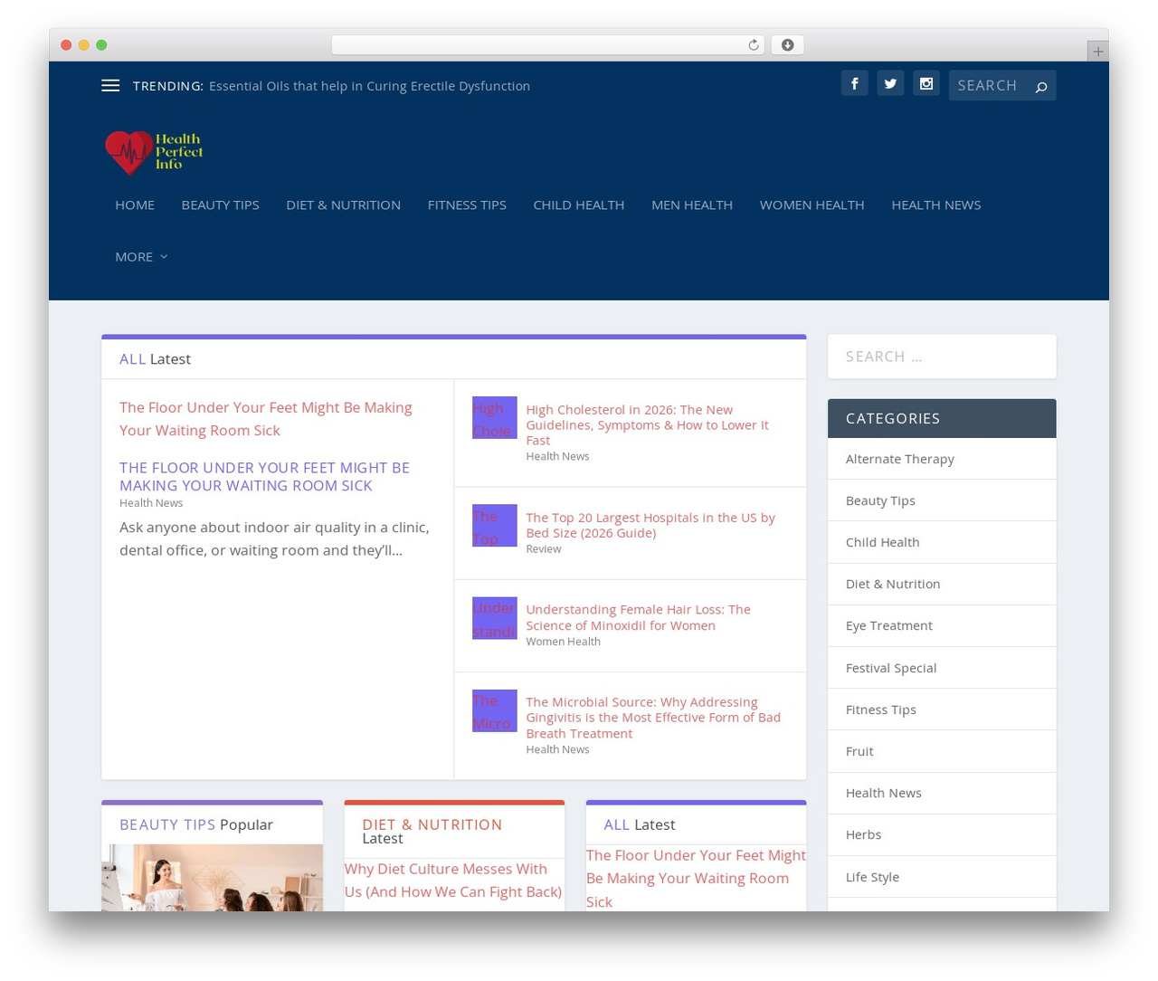 Extra theme WordPress - healthperfectinfo.com