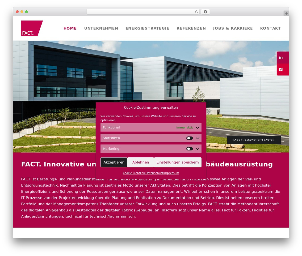 Uncode WordPress theme - fact-gmbh.com