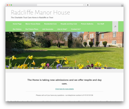 Vantage WordPress theme - radcliffemanorhouse.co.uk