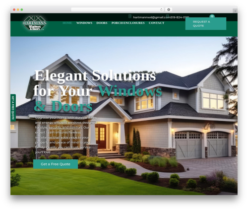 WordPress theme Divi - hartmannwindowsanddoors.com