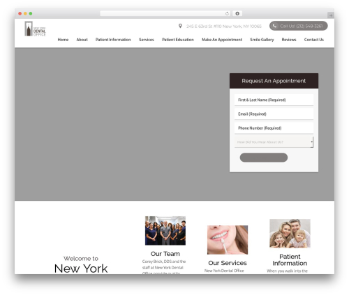 DoctorGenius Framework WordPress theme design - newyorkdentaloffice.com