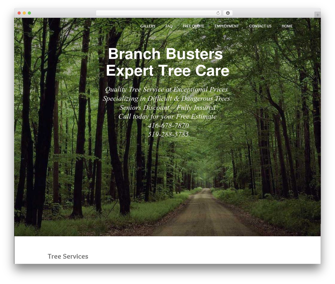 WordPress theme Optimizer PRO - branchbusterstreeservice.ca