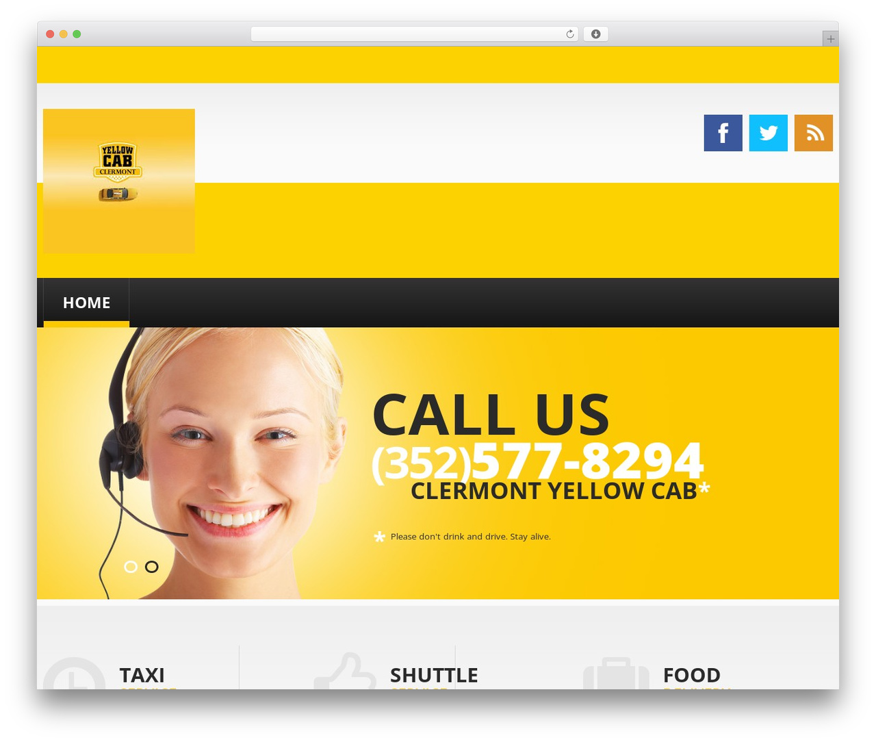 cherry WordPress theme - clermontyellowcab.com