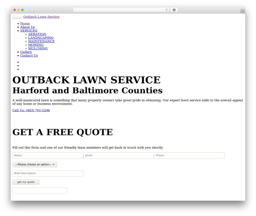 Lambda theme WordPress - outbacklawns.com