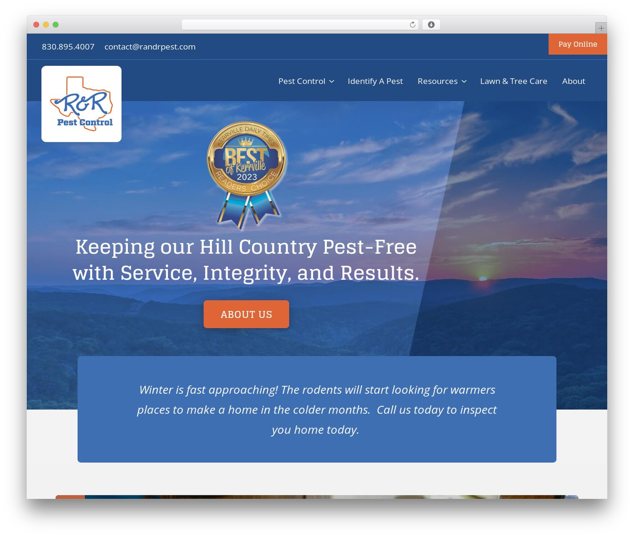 R&R Pest Control Pro WordPress theme - randrpest.com