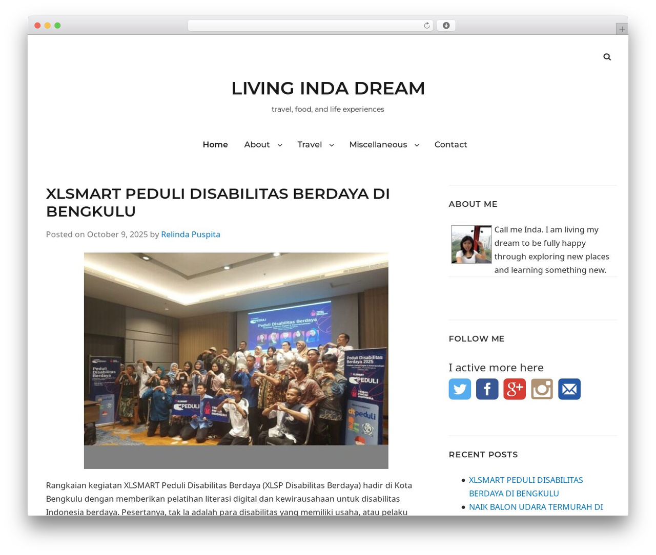Simplent WordPress page theme - livingindadream.com