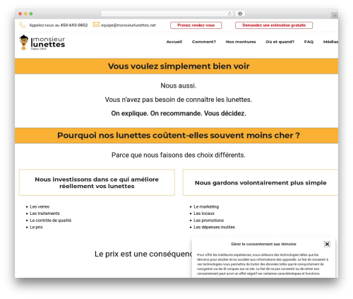 WordPress theme Winnex - monsieurlunettes.net