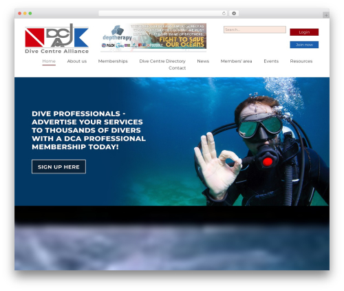 WP theme DCA - divecentrealliance.com
