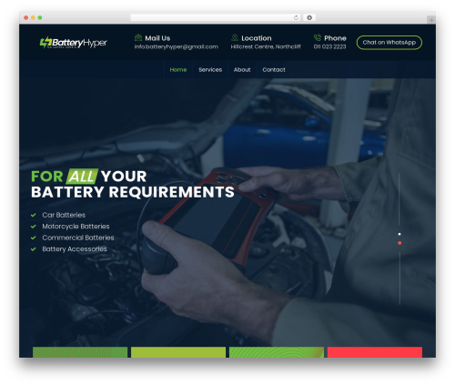EnginX WordPress theme design - batteryhyper.co.za