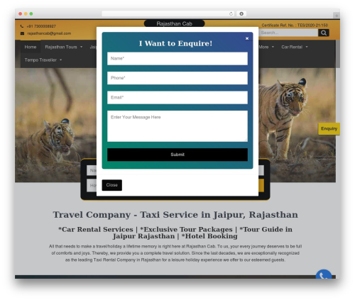 Go Explore! WordPress theme - rajasthancab.in