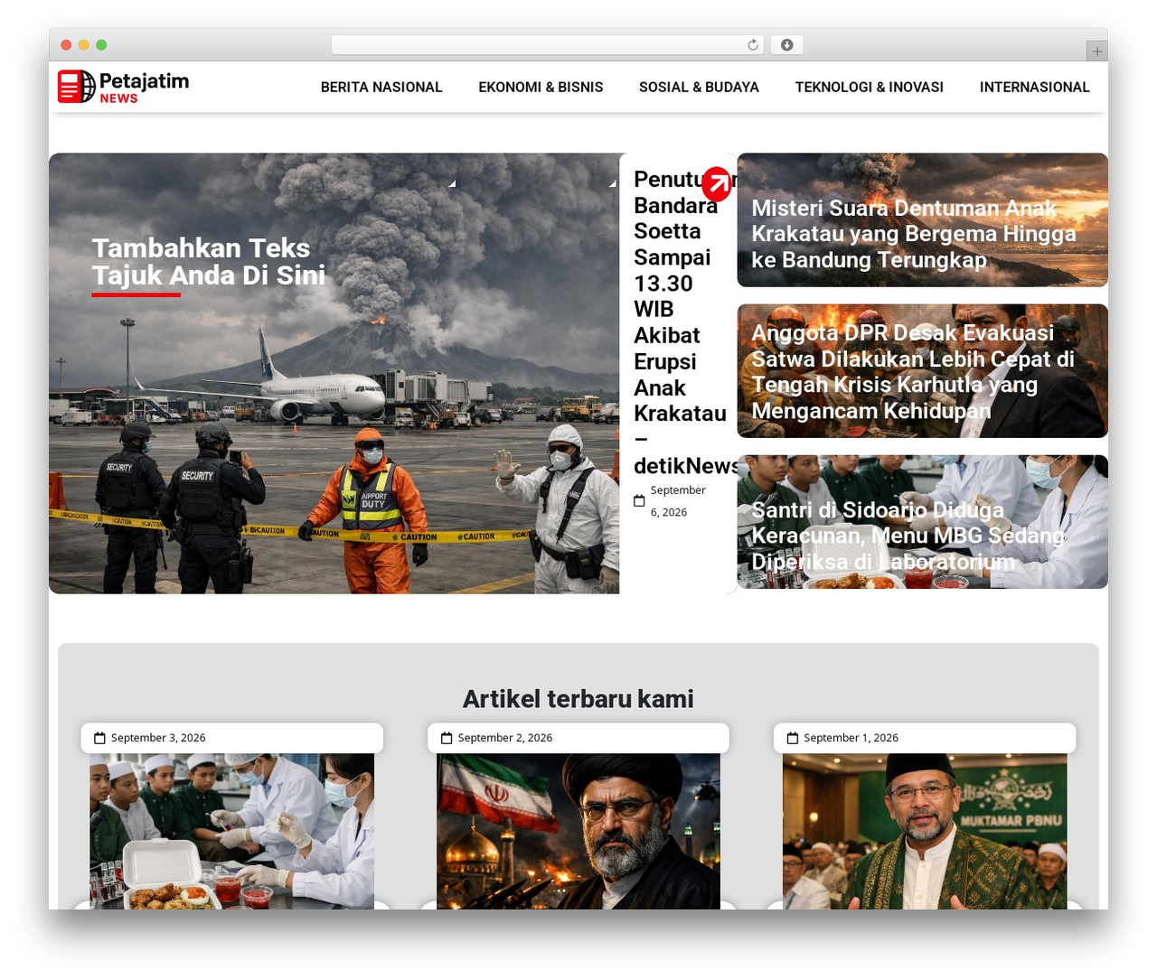 WordPress theme Hello Elementor - www.petajatim.co