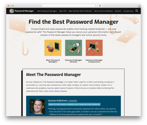 WordPress theme PasswordManger - passwordmanager.com