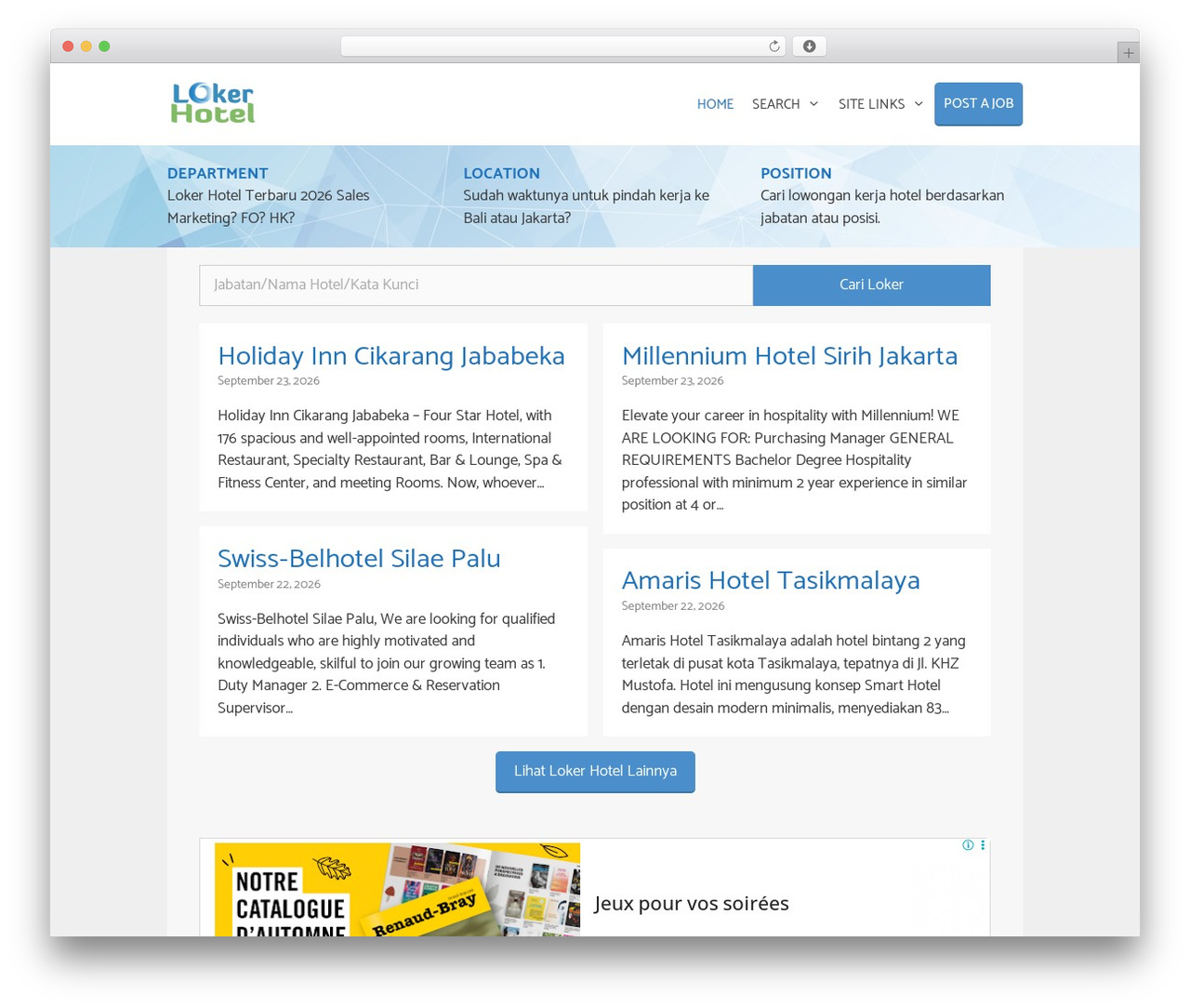 GeneratePress WordPress theme design - lokerhotel.com