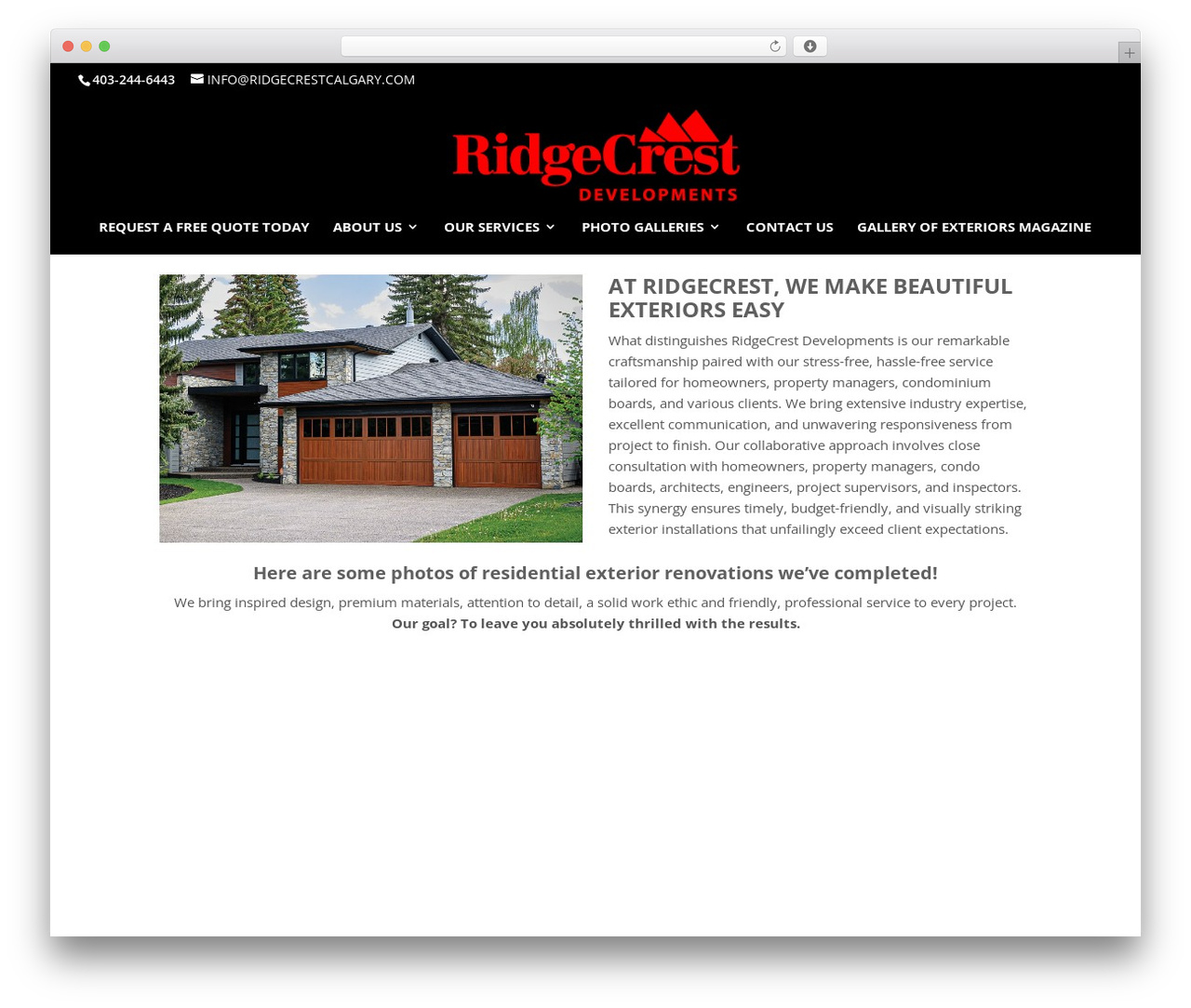 Divi WP theme - ridgecrestcalgary.com