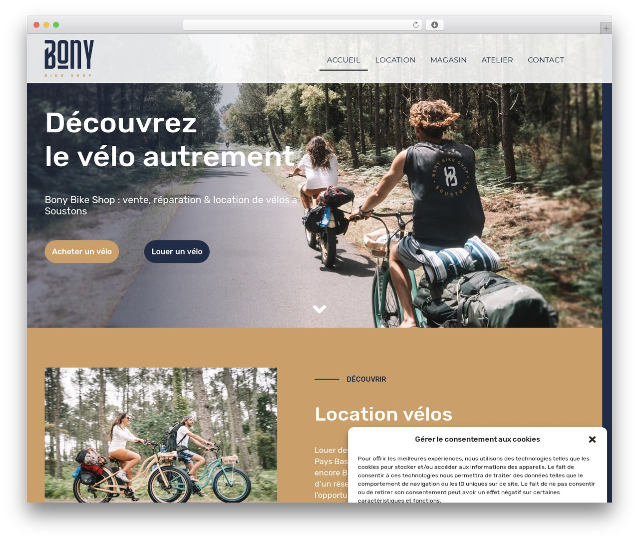Hello Elementor WordPress store theme - bony-bike.fr
