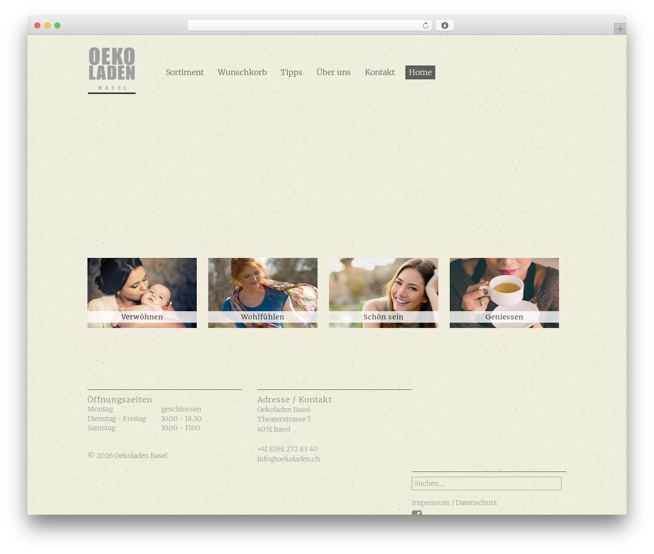 WordPress theme Genesis Sample Theme - oekoladen.ch