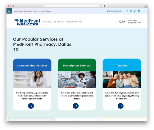 CliLab theme WordPress - medfrontpharmacy.com