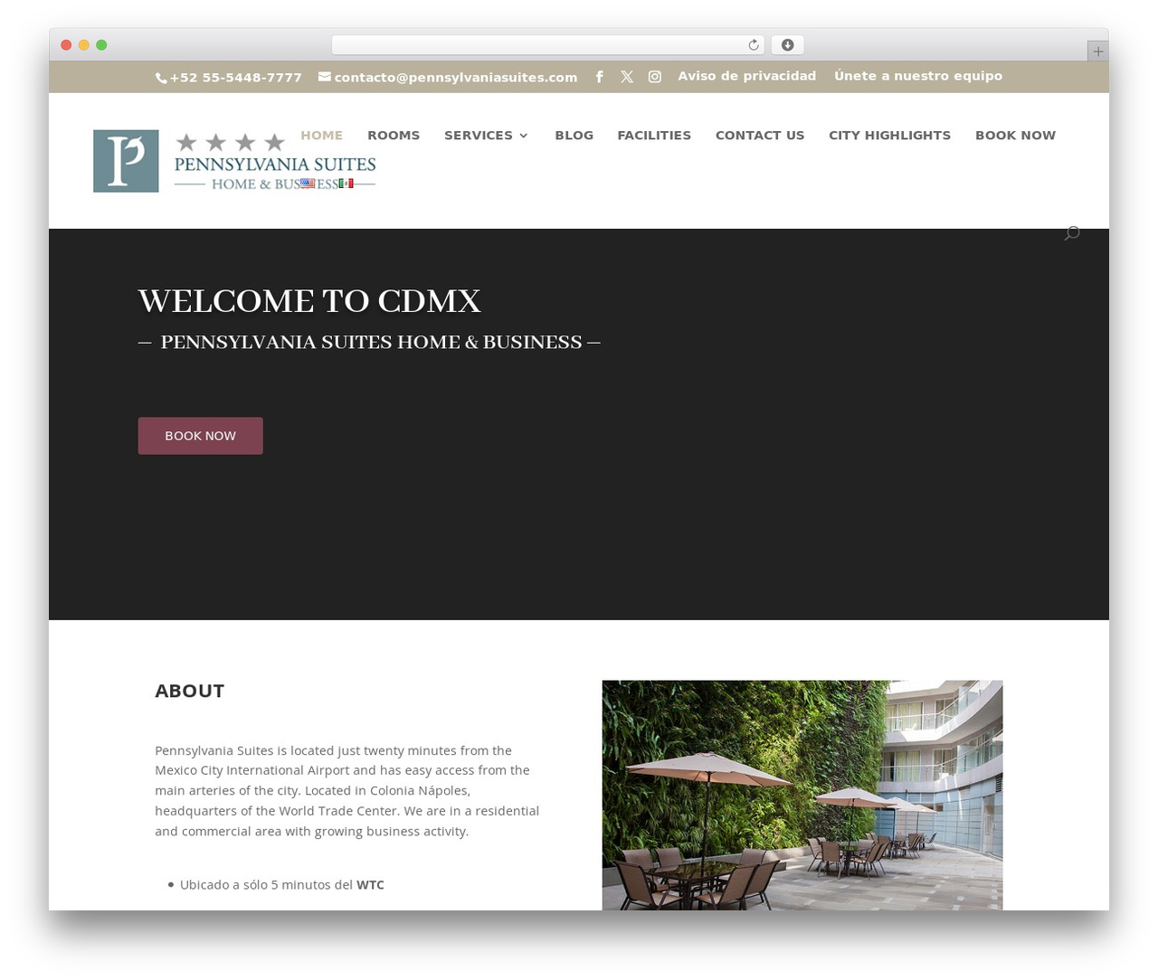 Divi WordPress theme - pennsylvaniasuites.com