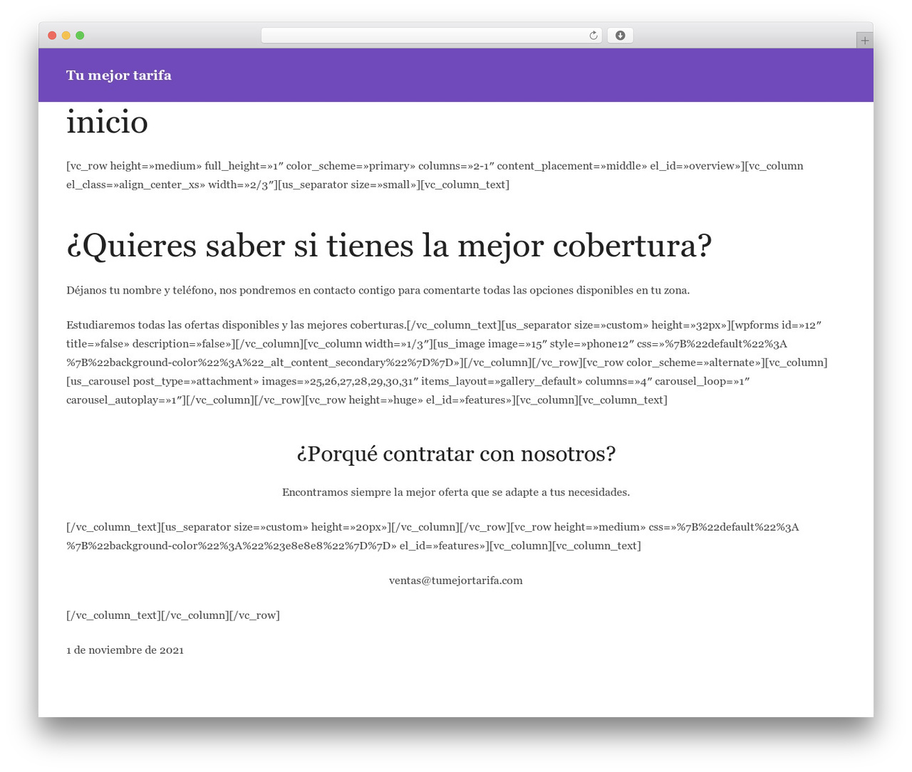 Sisweb WordPress theme - tumejortarifa.com