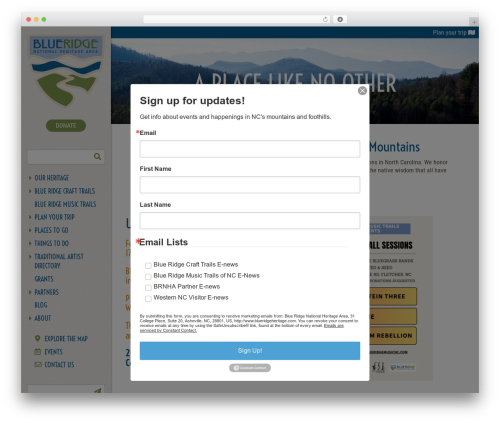 WordPress theme BlueRidge - blueridgeheritage.com