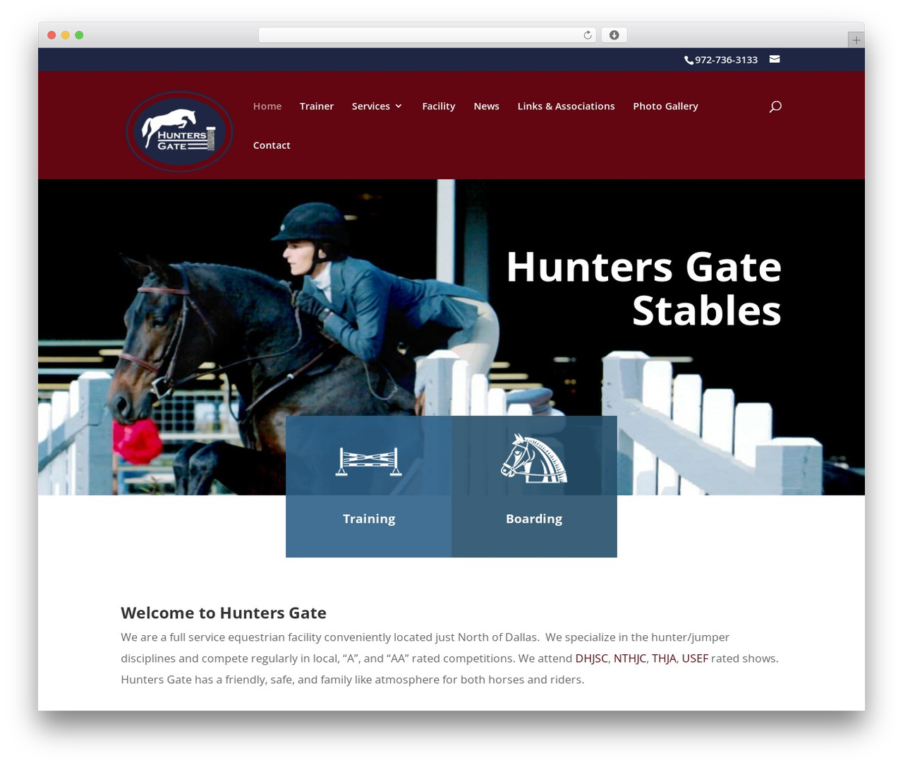 WordPress theme Divi - huntersgatestables.com