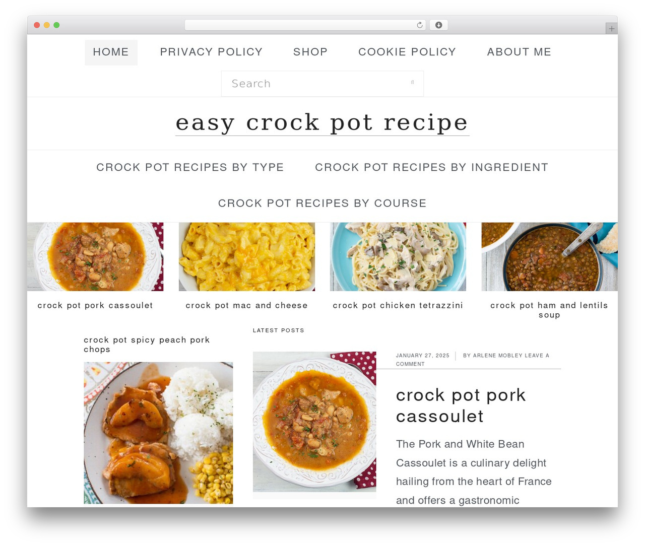 WordPress theme Genesis - easycrockpotrecipe.com
