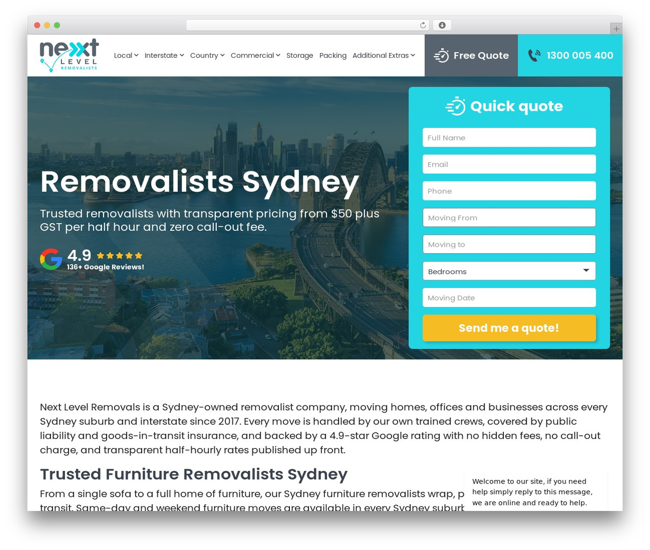 Next Level theme WordPress - www.nextlevelremovals.com.au