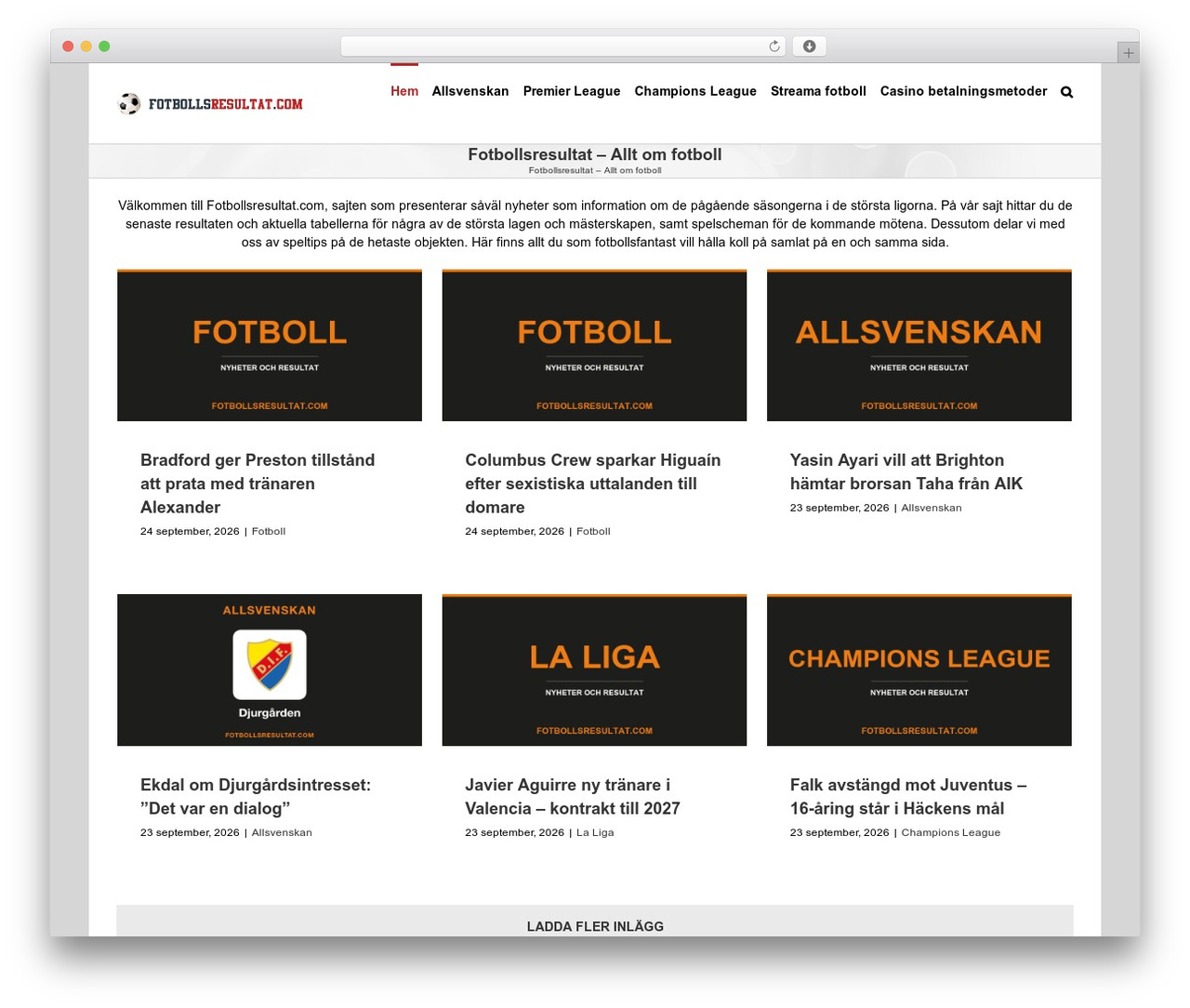 Theme WordPress Avada - fotbollsresultat.com Theme WordPress Avada - fotbollsresultat.com