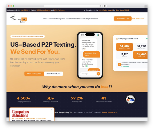 TextForLess theme WordPress - textingforless.com