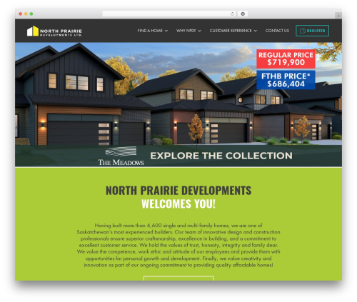 North Prairie Developments theme WordPress - northprairiehomes.com