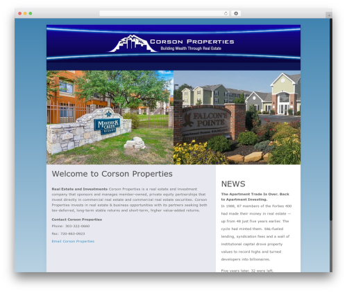 Rocket Builder WordPress theme - corsonproperties.com