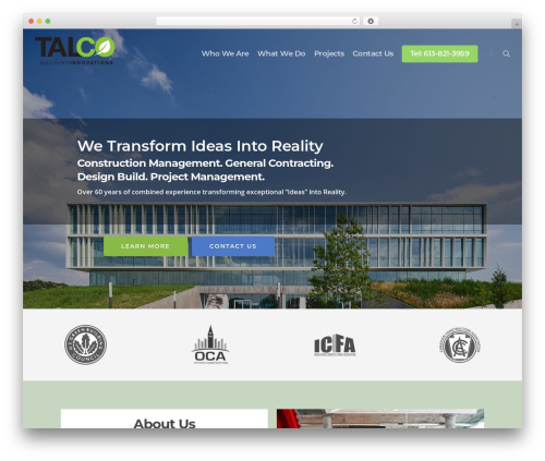Salient WordPress theme - tal-co.com