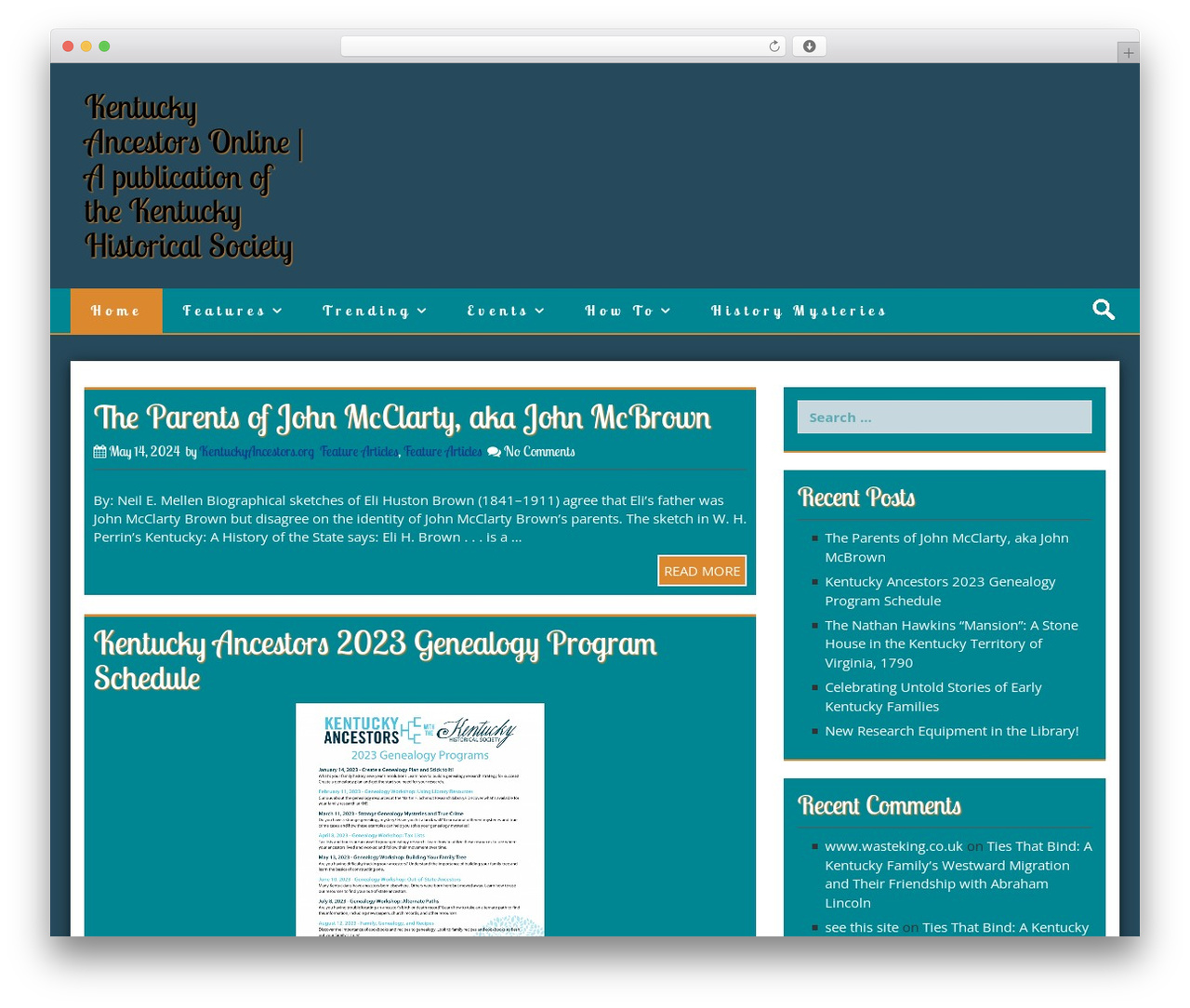 Stiff WordPress theme - kentuckyancestors.org
