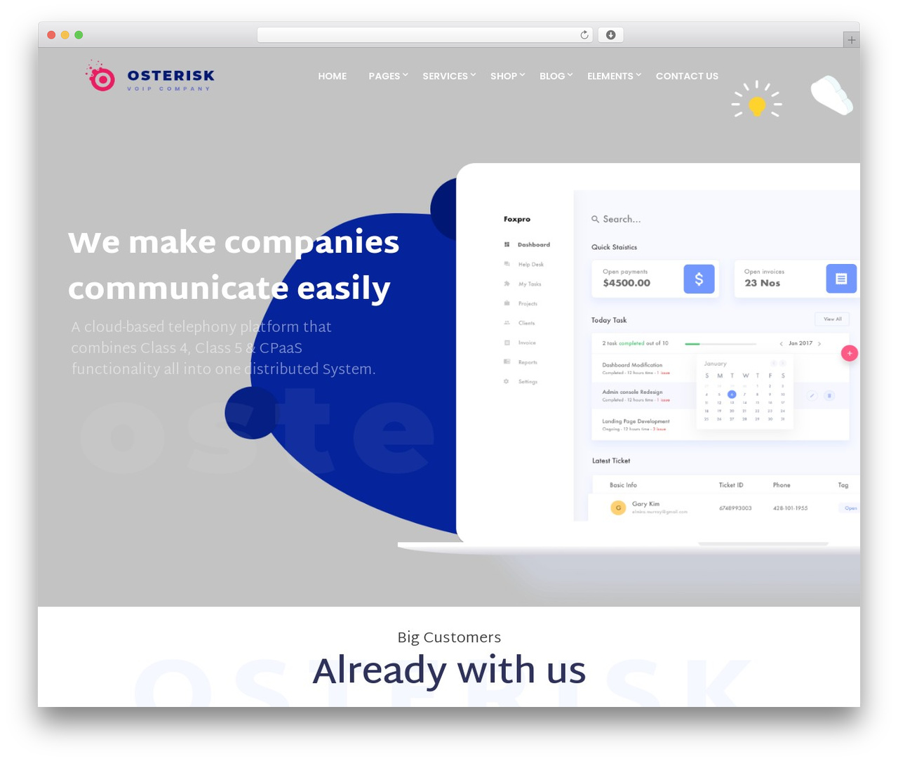 Osterisk WordPress theme - onlinefone.com
