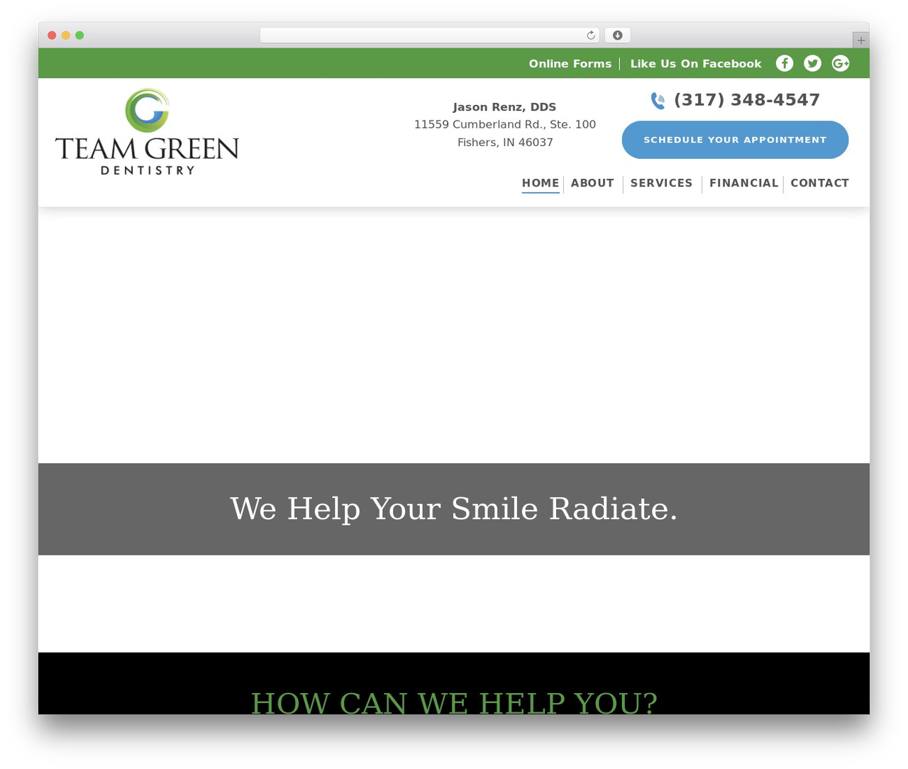WordPress theme Practice - teamgreendentistry.com