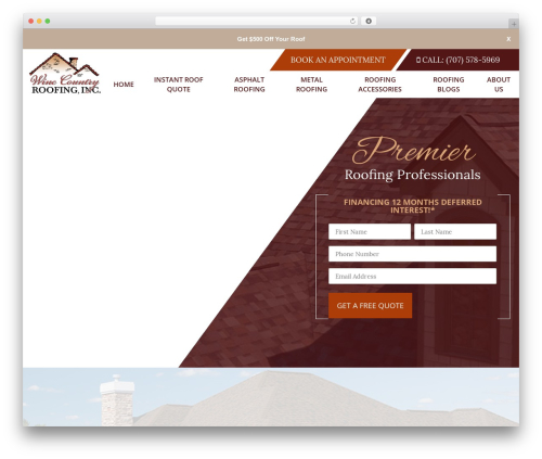 Bugmebar WordPress plugin - winecountryroofing.com