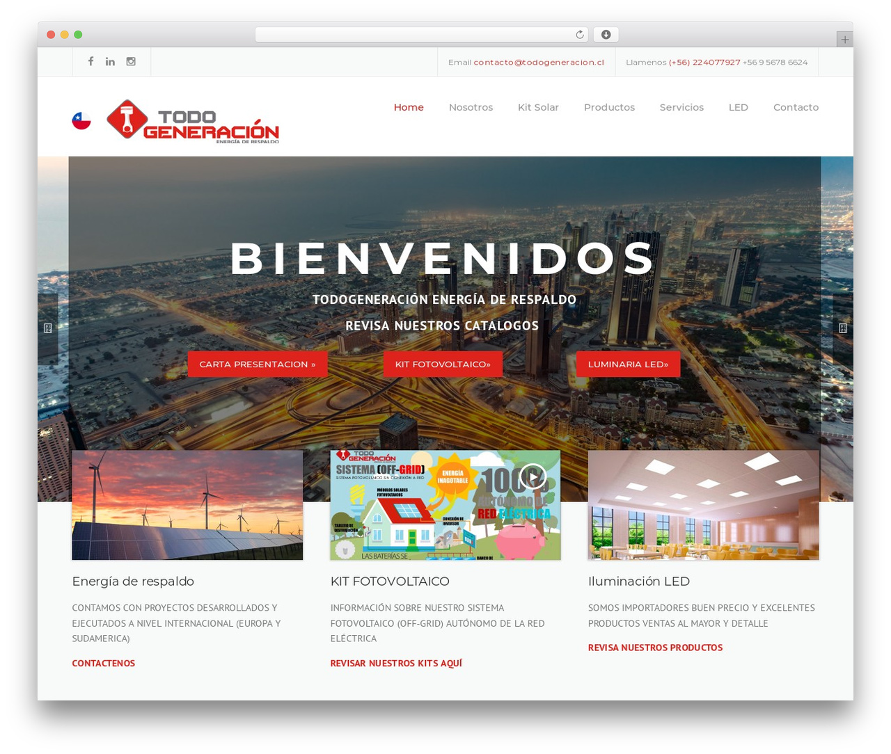 Construction WordPress theme - todogeneracion.cl