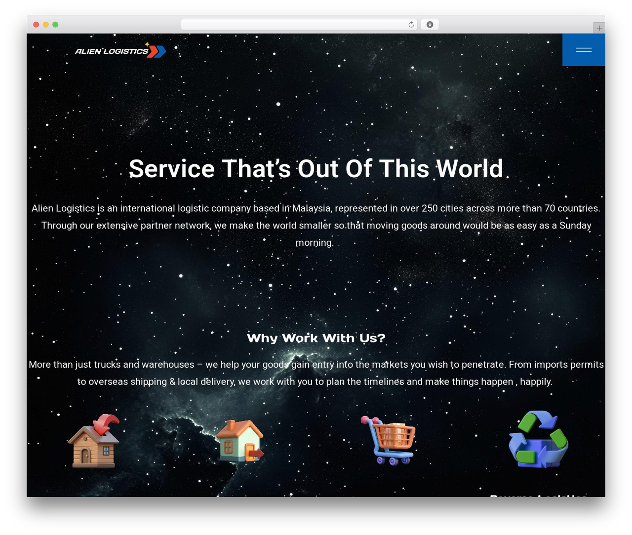 FreightExpress best WordPress theme - www.alienlogistics.com