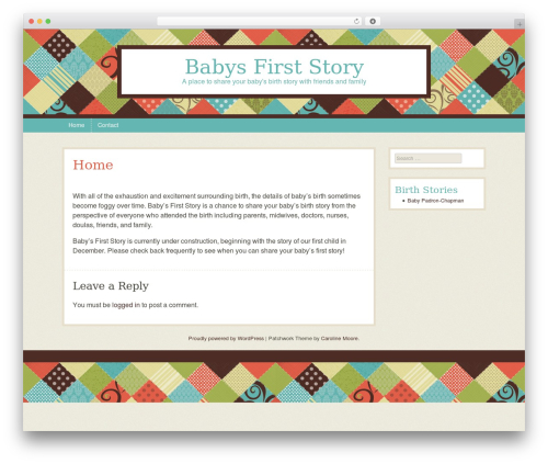Patchwork WP theme - babysfirststory.com