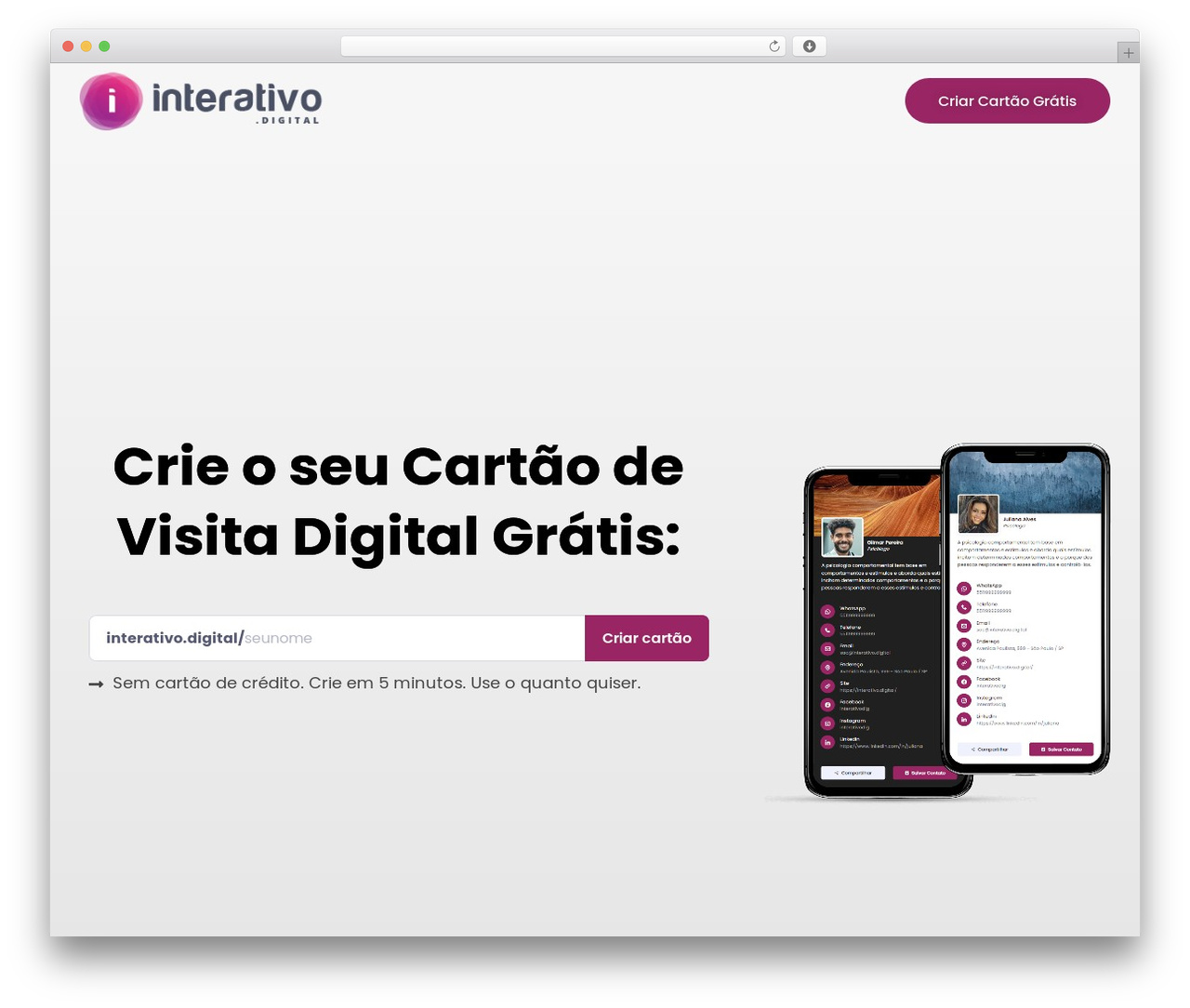 WordPress theme Quickvcard - interativo.digital WordPress theme Quickvcard - interativo.digital