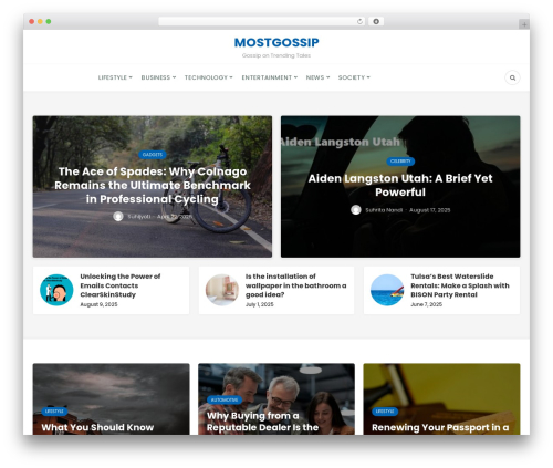 Bone WordPress theme design - mostgossip.com