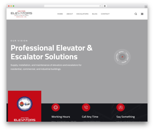 Construz WordPress theme - unitedelevatorsandescalators.com